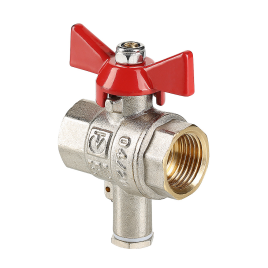 Кран шаровой резьбовой ВВ 3/4" DN20 для подключения датчика темп. (VT.247.N.05), Valtec
