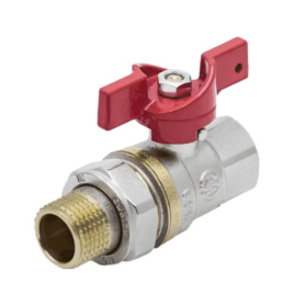 Кран шаровой резьбовой ВН 1" DN25 1007 бабочка "американка" полнопрох. (1007-03), Aquasfera