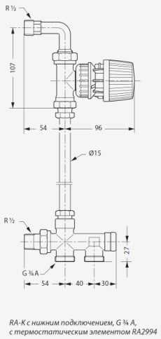 Присоединительная деталь RA-K 15 1/2" (013G3367), Danfoss фото 4