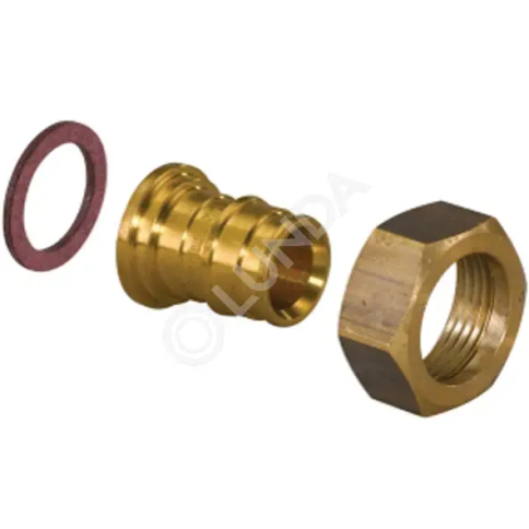 Штуцер Q&E латунный с накидной гайкой 20х1/2" (1023015), Uponor фото 1