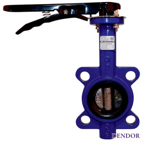 Затвор дисковый поворотный 017W DN40 PN16 диск чугун никелир., Dendor фото 1
