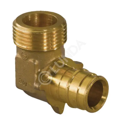 Угольник Q&E латунный 20х1/2" НР (1023020), Uponor фото 1